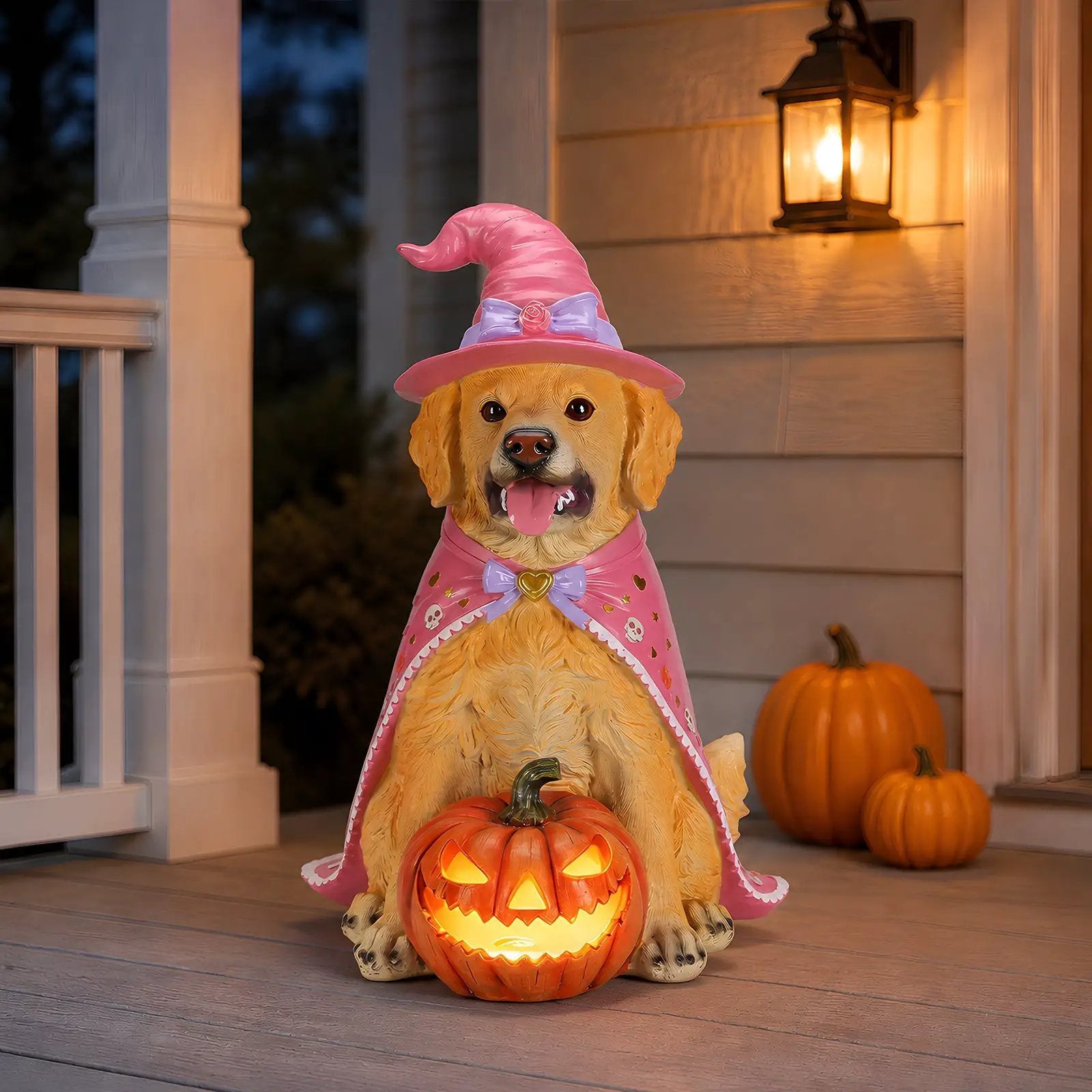 Halloween Golden Retriever Dog Statue by HouseOfZazla
