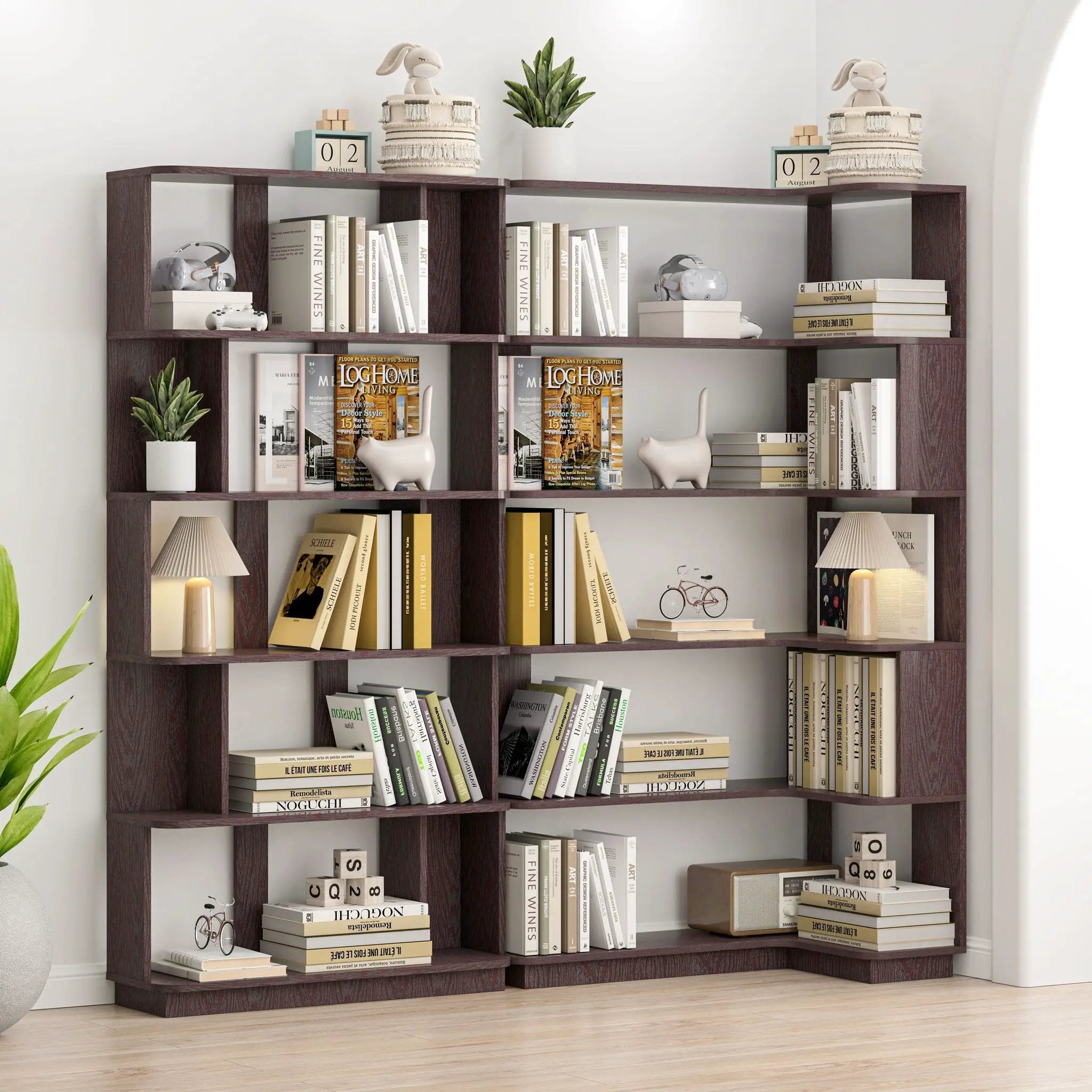 Modern 5 Tier Open Storage Bookcase by HouseOfZazla