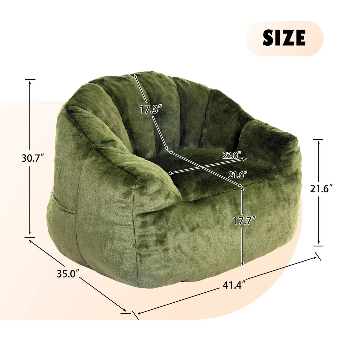 Beanbag Chair, Beanbag Sofa Chair With Armrests Stuffed High Density Foam by HouseOfZazla