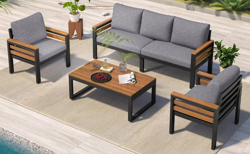 GO 4-Piece Outdoor Furniture Sofa Set for 5 People by HouseOfZazla