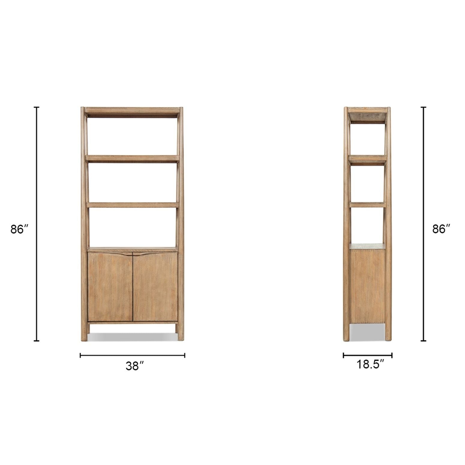 Nolan - Bookcase With Lower Cabinet - Natural by HouseOfZazla
