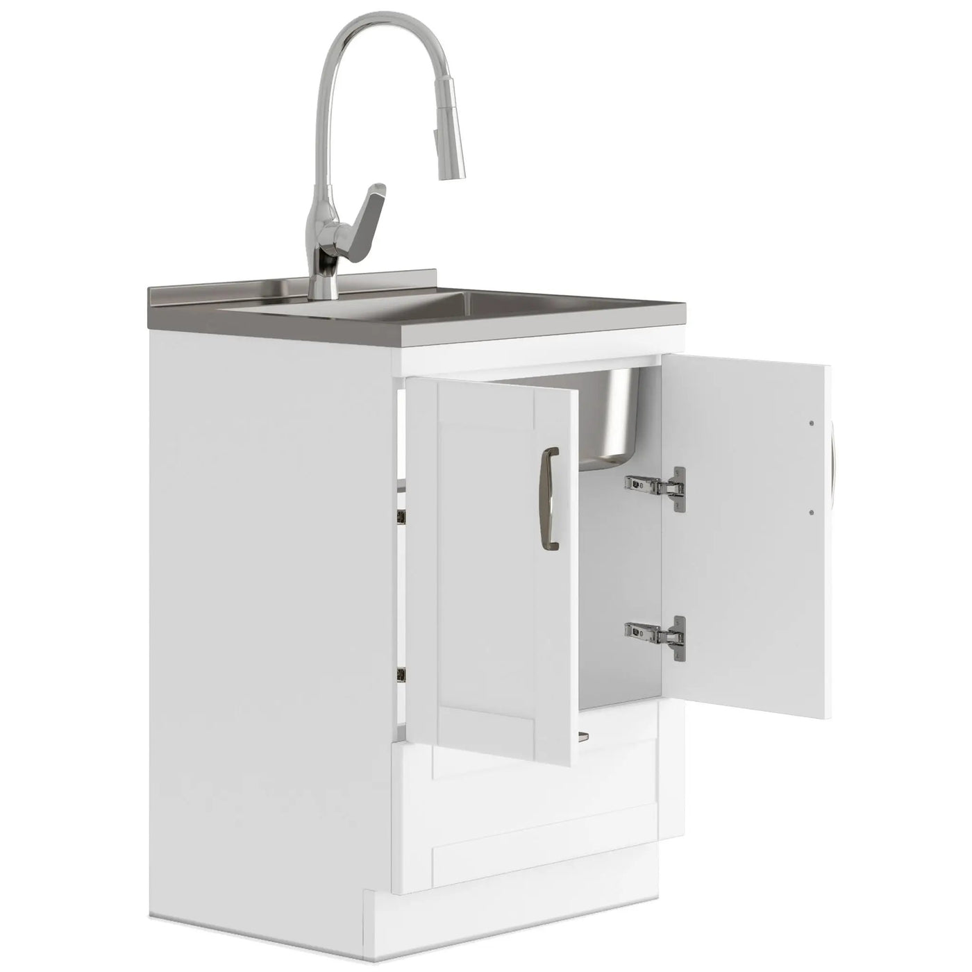 Reed - Deluxe Laundry Cabinet With Pull-Out Faucet And Stainless Steel Sink by HouseOfZazla