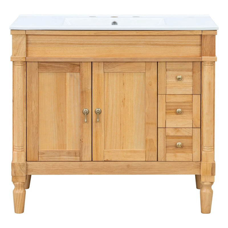 Modern Bathroom Vanity With Ceramic Sink, Soft Close Doors, Adjustable Shelves by Unique Piece Furniture