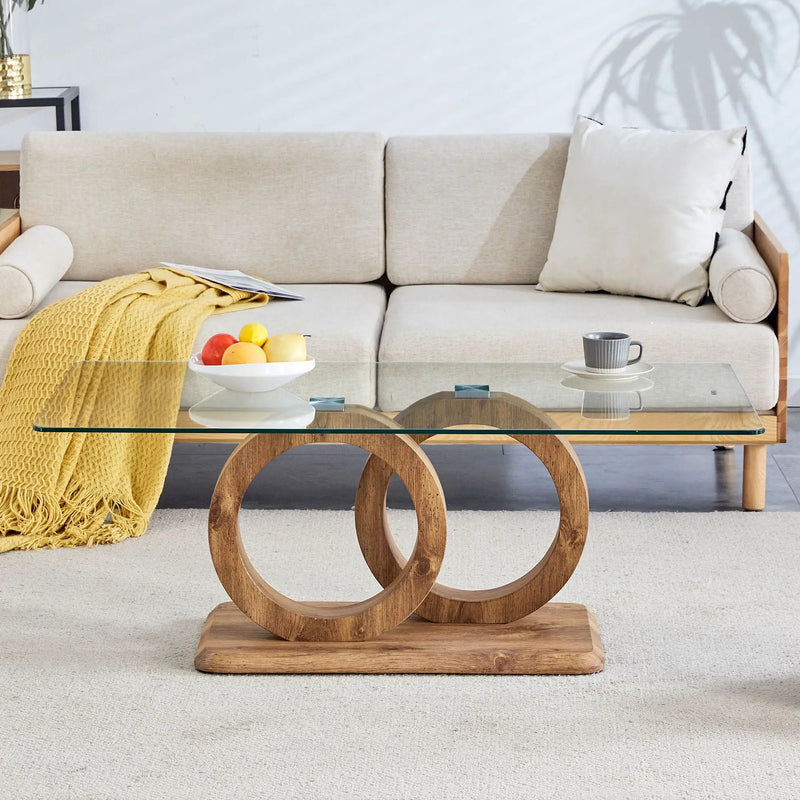 Contemporary Style Glass Top Coffee Table by Unique Piece Furniture