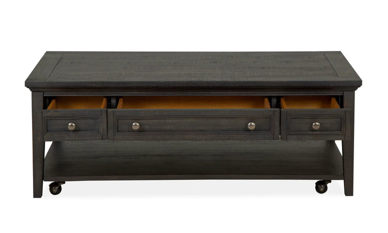 Westley Falls - Rectangular Cocktail Table With Casters - Graphite by Unique Piece Furniture