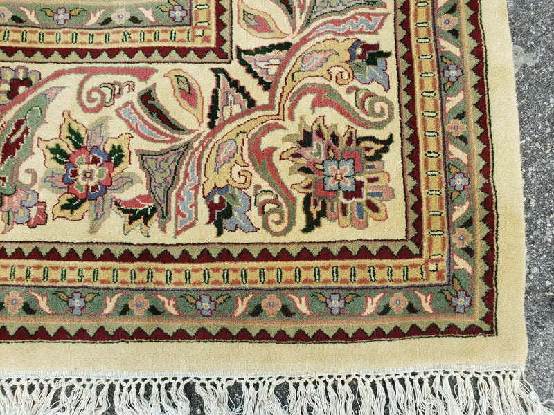 12' X 18' One-of-a-Kind Indian Agra Hand-Knotted Wool Rug Handmade Organic Dyes by Jewel Rugs