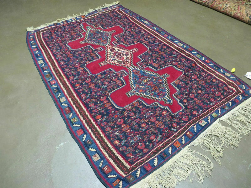 4' X 5' Antique Handmade Turkish Wool Kilim Flat weave Rug Blanket Tribal by Jewel Rugs