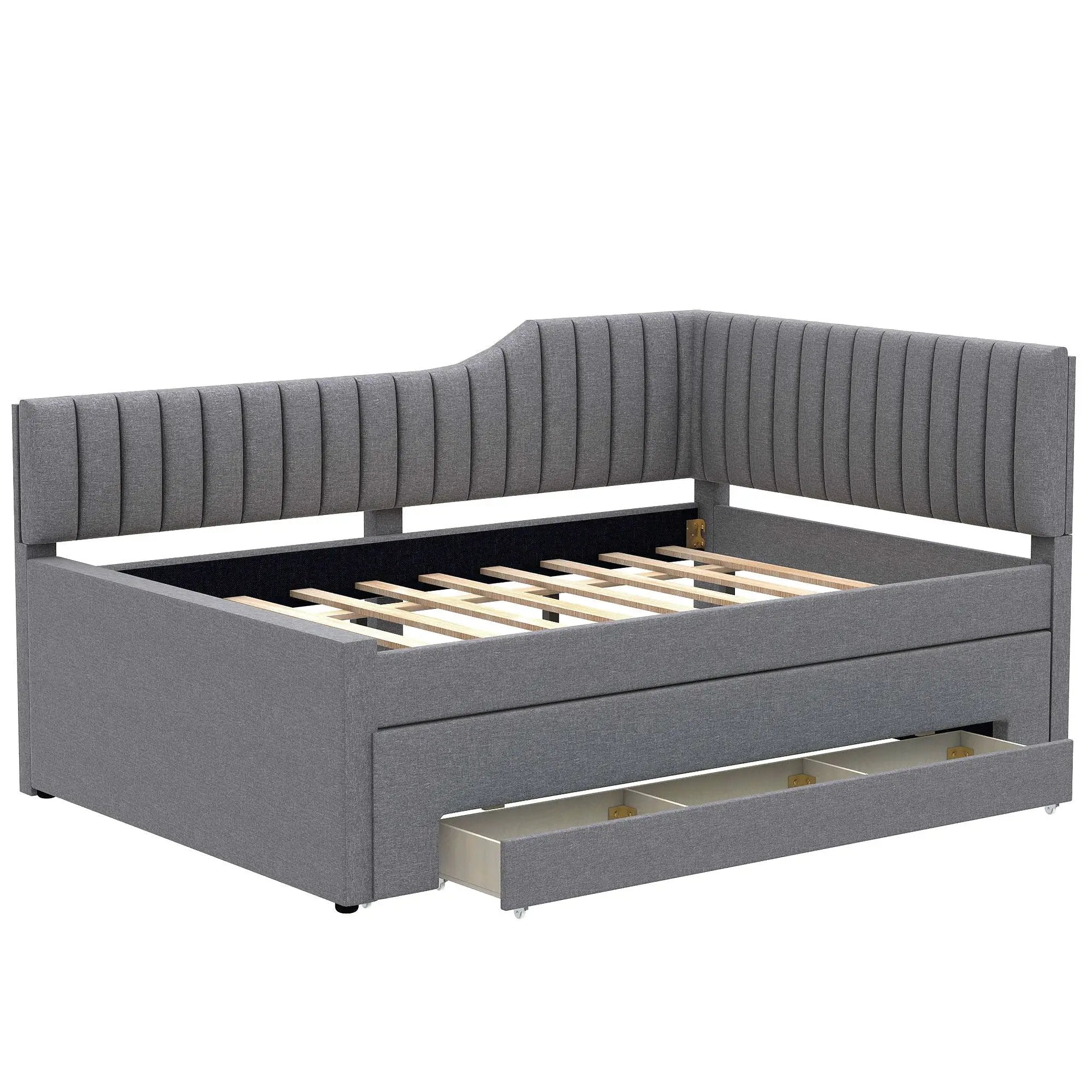 Upholstered Daybed With Trundle And 3 Drawers by HouseOfZazla