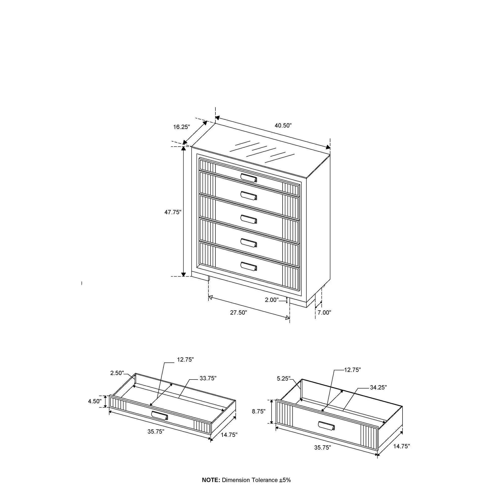 Isaiah - Upholstered Chest With LED Lighting by Unique Piece Furniture