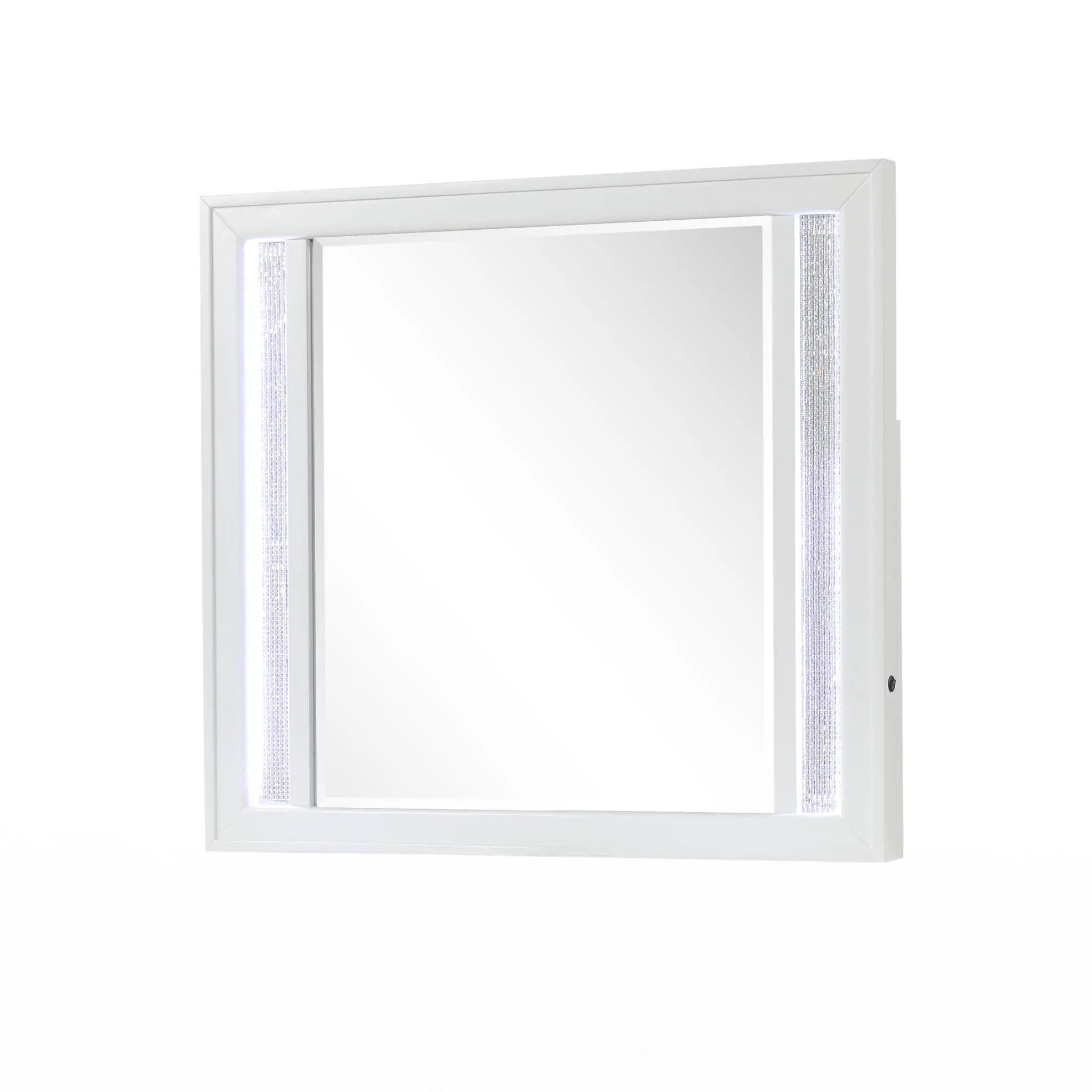Abigale - Mirror For Dresser Top Made With LED (Includes Only Mirror) - White by HouseOfZazla