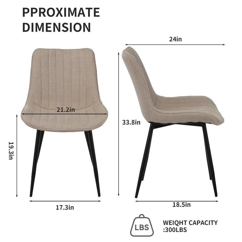 Dining Chair Set With Padded Backrests (Set of 4) - Beige by Unique Piece Furniture