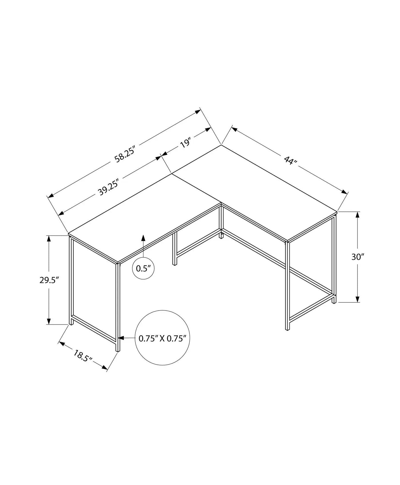 L-Shaped Corner Computer Desk with Contemporary Marble Look by HouseOfZazla
