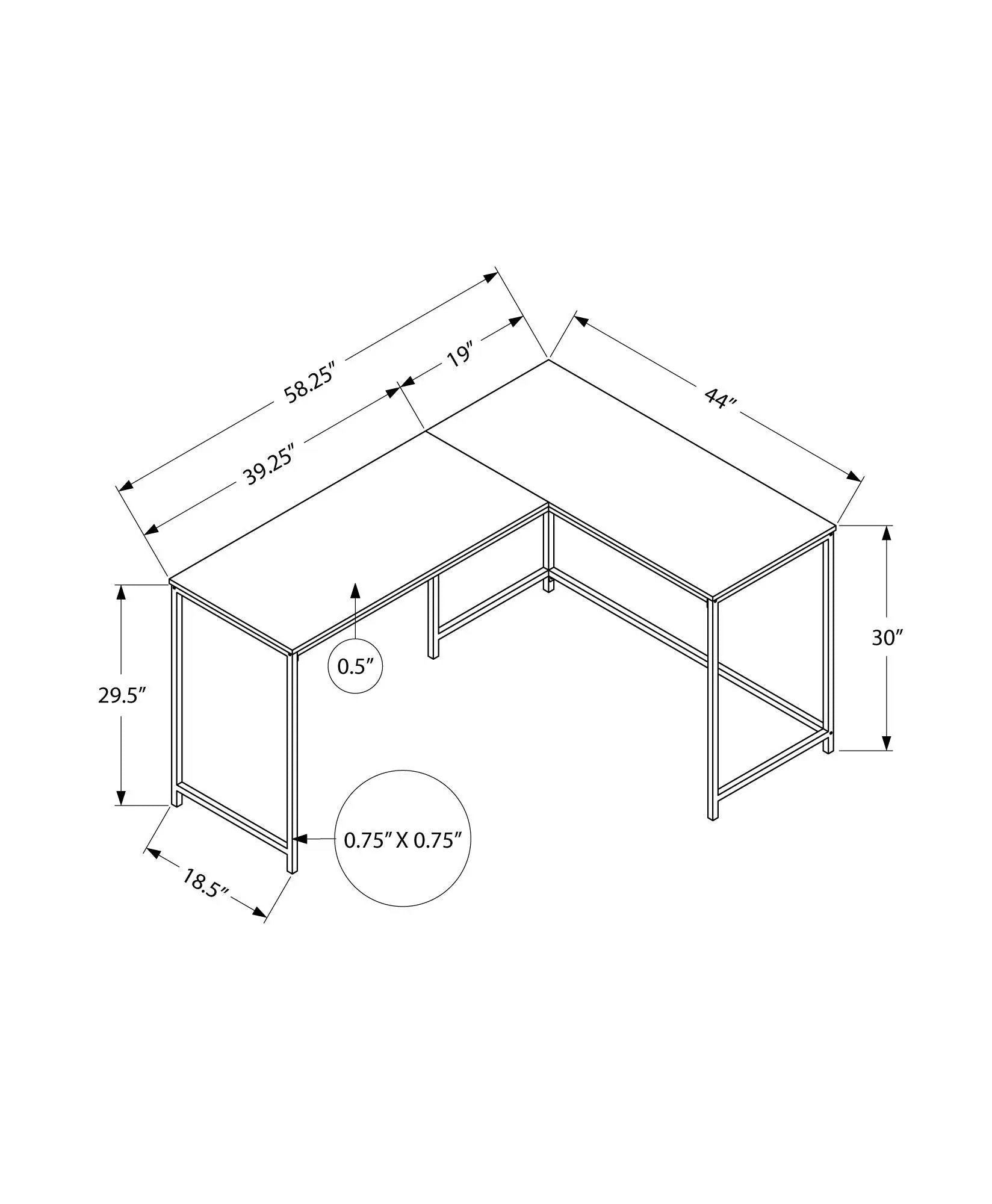 Computer Desk, Home Office, Corner, L Shape, Laptop, Marble Look Contemporary & Modern by Unique Piece Furniture