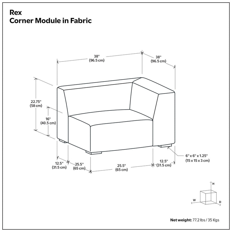 Rex - Corner Sofa Module by HouseOfZazla