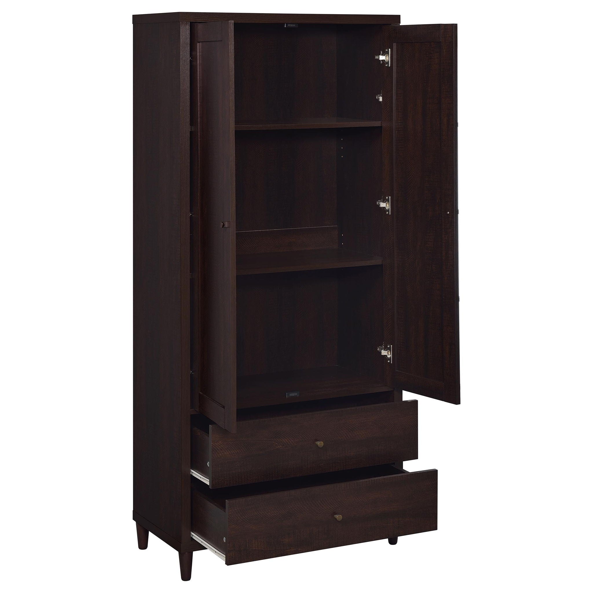 Nestor - 2 Drawer Tall Accent Cabinet With 2 Doors - Rustic by HouseOfZazla