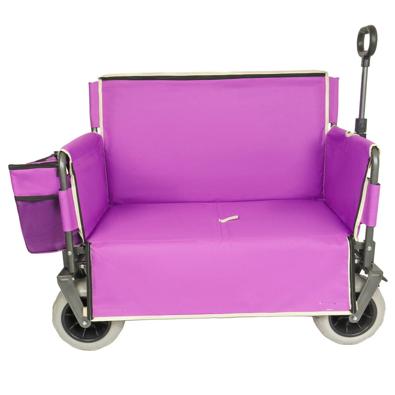 3-in-1 Heavy-Duty Folding Wagon Cart with Bench Seat & Storage by HouseOfZazla