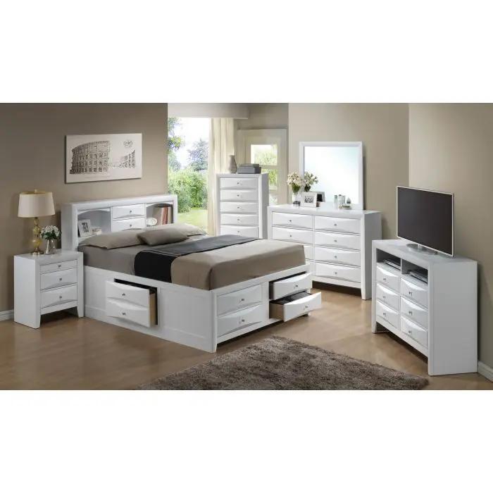 Modern Design Storage Bed With Bookcase Headboard by HouseOfZazla