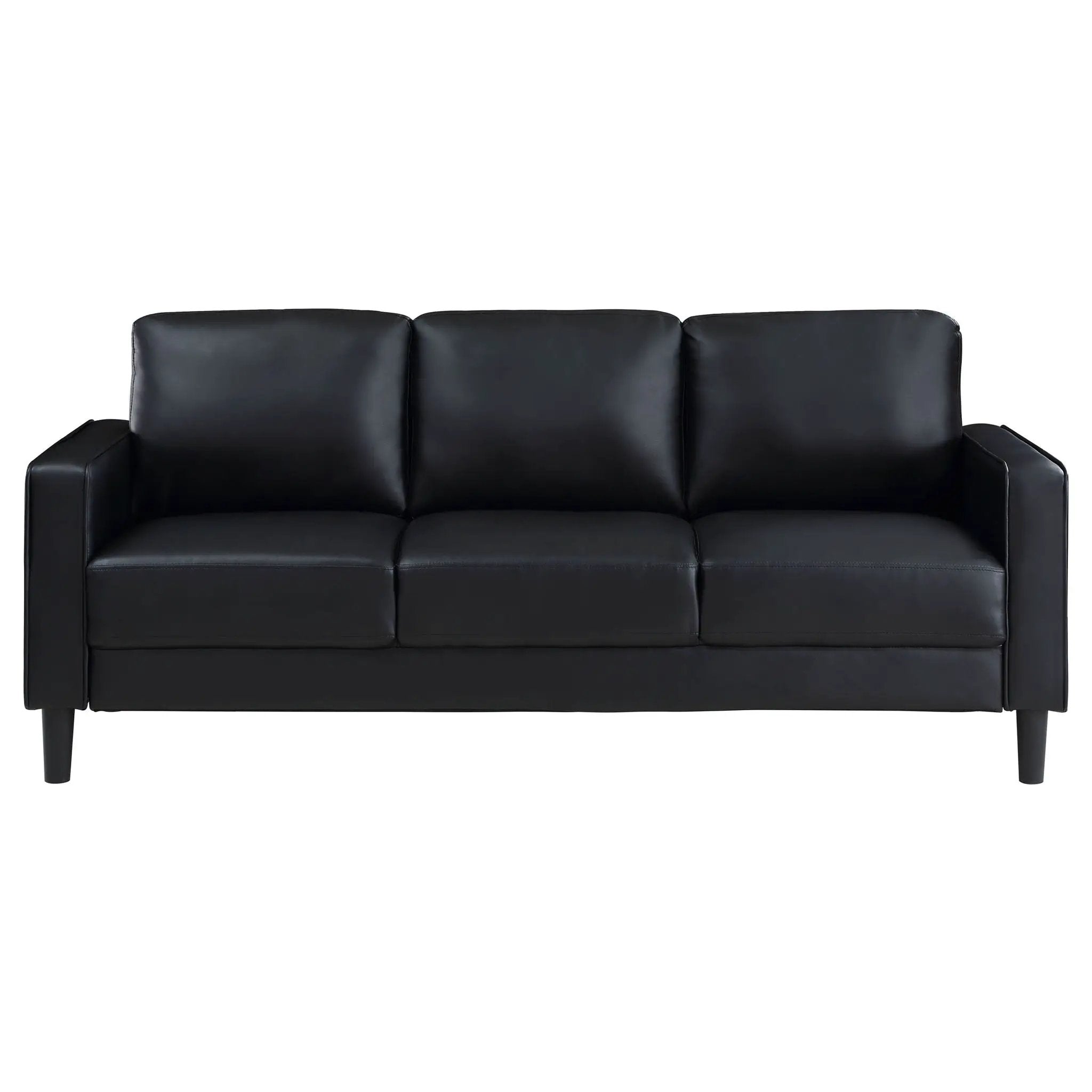 Ruth 3-piece Upholstered Track Arm Sofa Set Black by Unique Piece Furniture