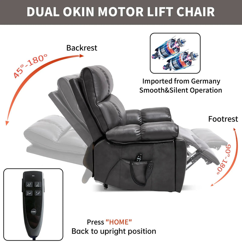 ComfortMax Dark Oversized Lift Recliner Chair by HouseOfZazla