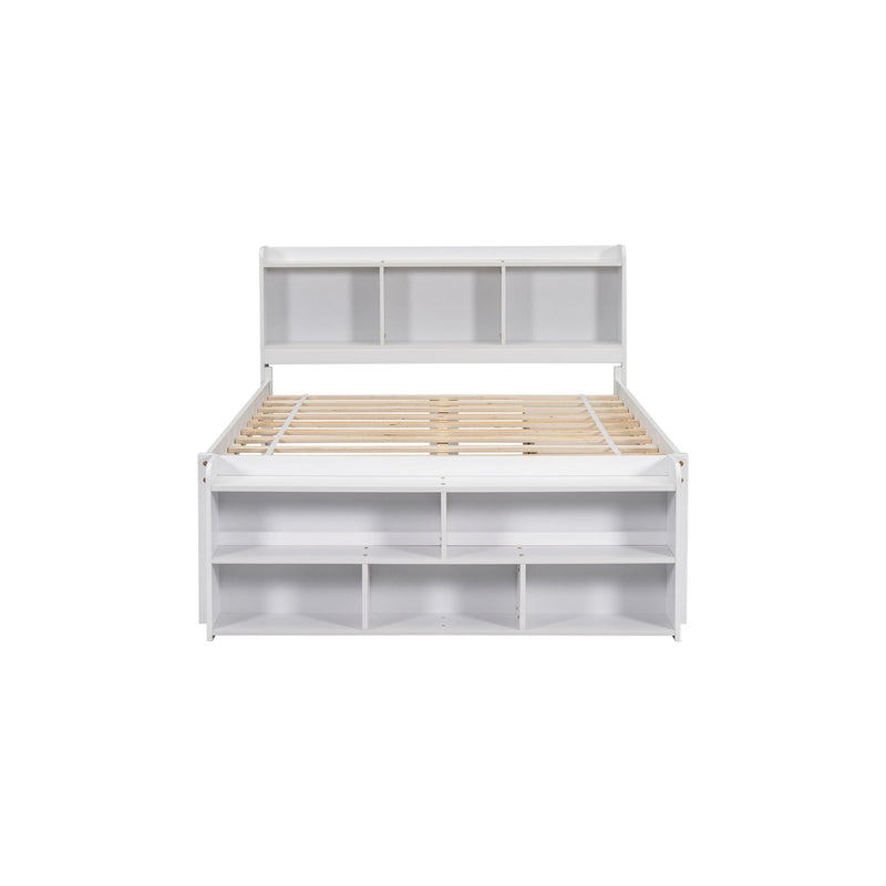 Bed With Bookcase Headboard, Under Bed Storage Drawers And Bed End Storage Case by HouseOfZazla