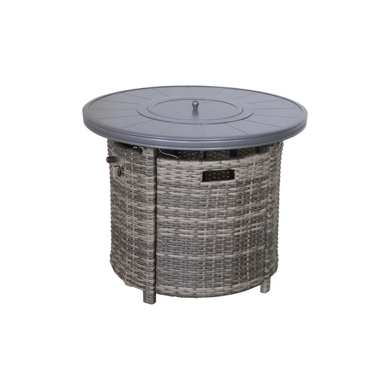 Wicker Outdoor Lounge Set With Cushions And Fire Pit by HouseOfZazla