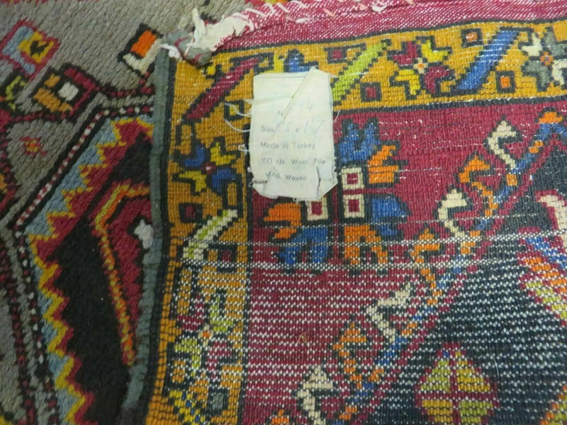 19" X 42" Antique Handmade Turkish Colorful Oushak Oshak Yastik Wool Rug Mat by Jewel Rugs