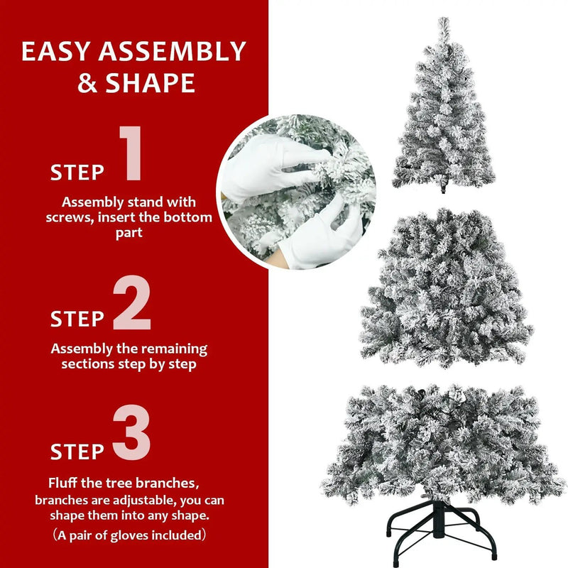 4FT Flocked Christmas Tree with 233 Tips by HouseOfZazla
