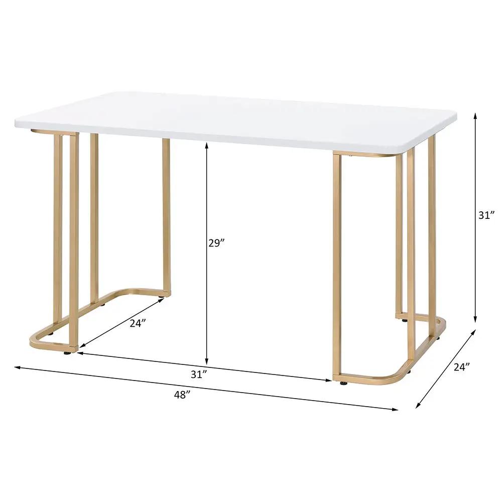 Estie - Writing Desk (Same Ac00902) - White & Gold by Unique Piece Furniture