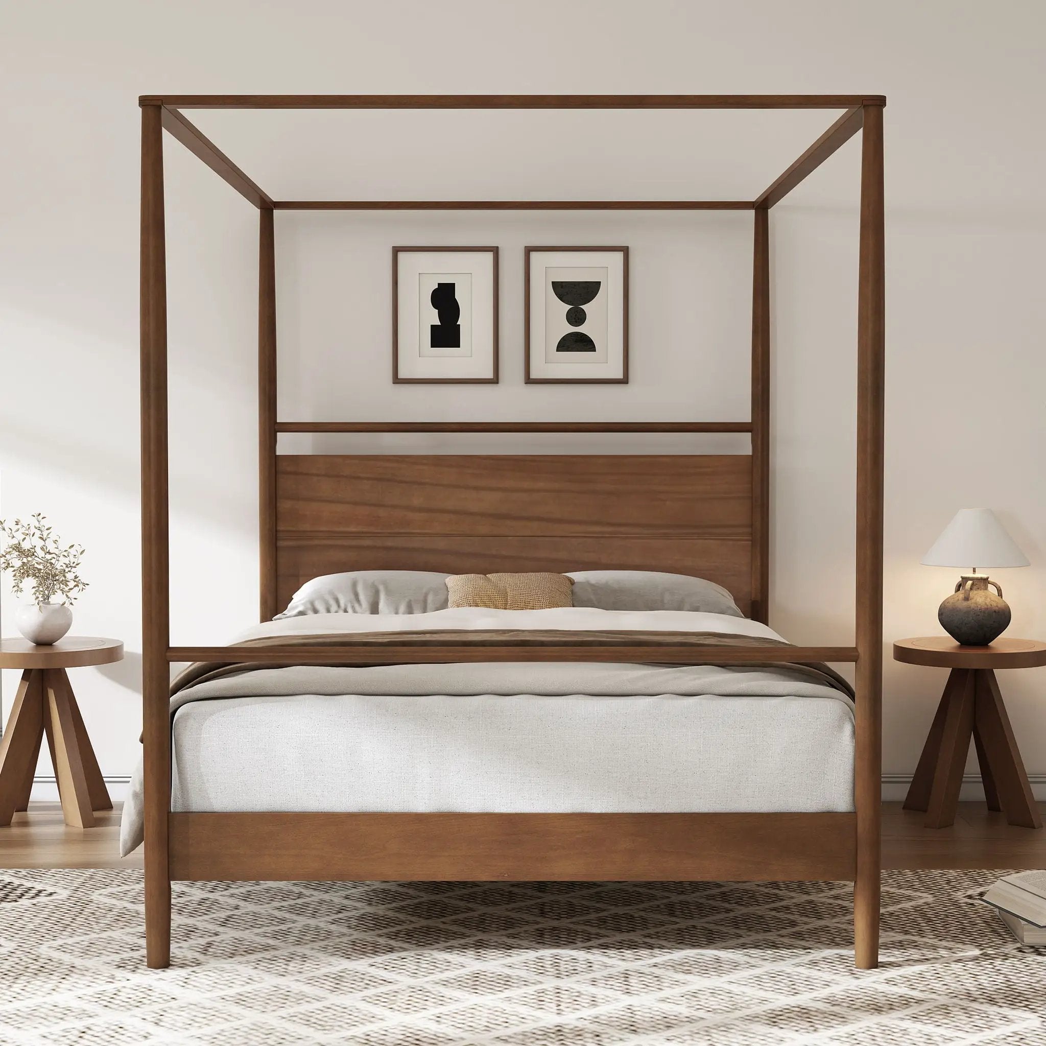Canopy Bed Frame With 4 Posters by HouseOfZazla