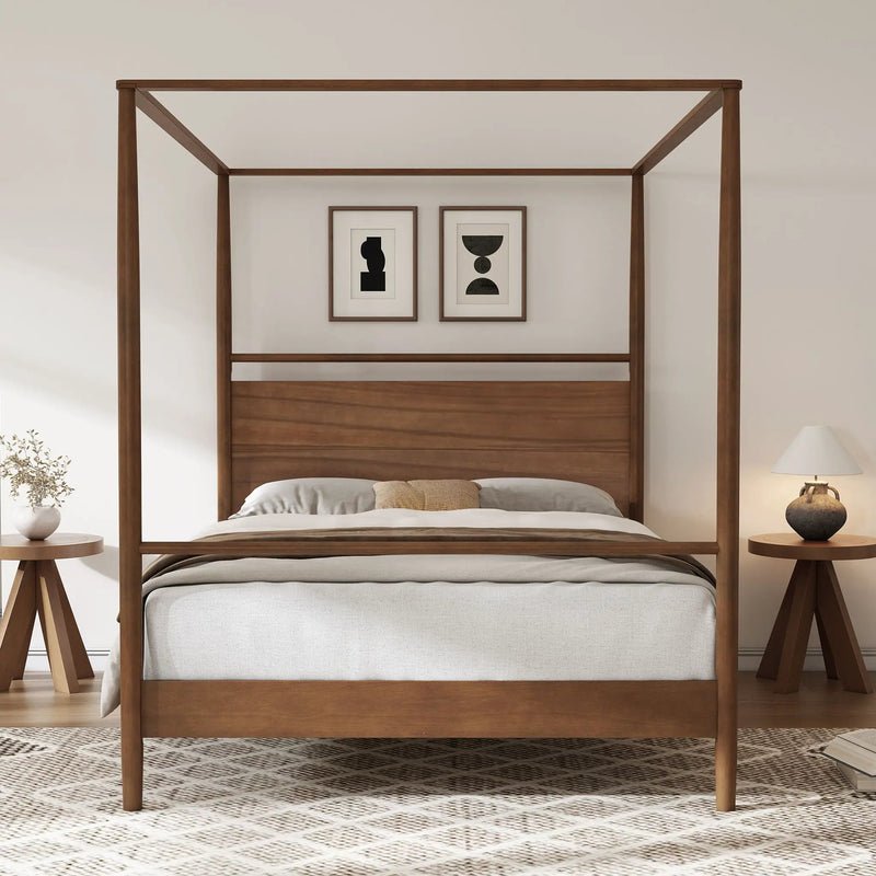 Canopy Bed Frame With 4 Posters by HouseOfZazla