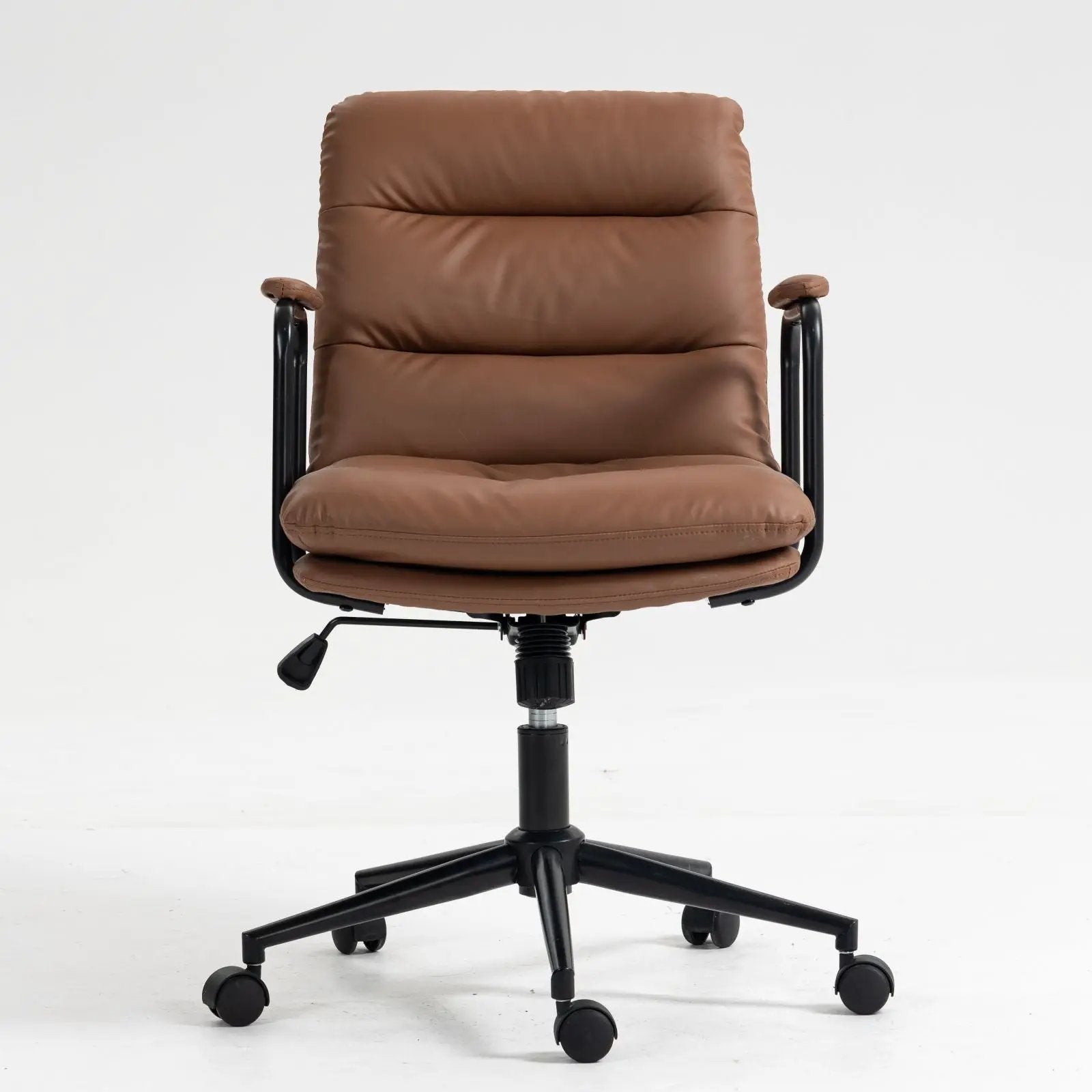 Office Chair, Mid Back Home Office Desk Task Chair With Wheels And Arms Ergonomic Computer Rolling Swivel Chair With Padded Armrest by Unique Piece Furniture