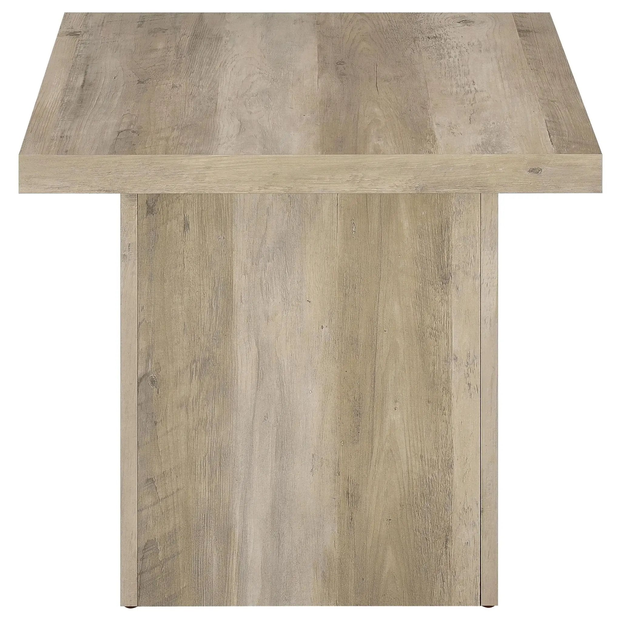 Devar Square Engineered Wood End Table Distressed Pine by Unique Piece Furniture