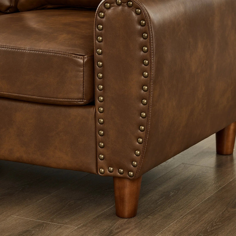 Breathable Faux Leather Sofa For Living Room by HouseOfZazla