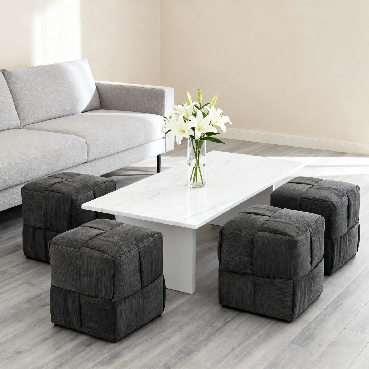 Modern Ottoman Foot Rest With Woven Design by Unique Piece Furniture