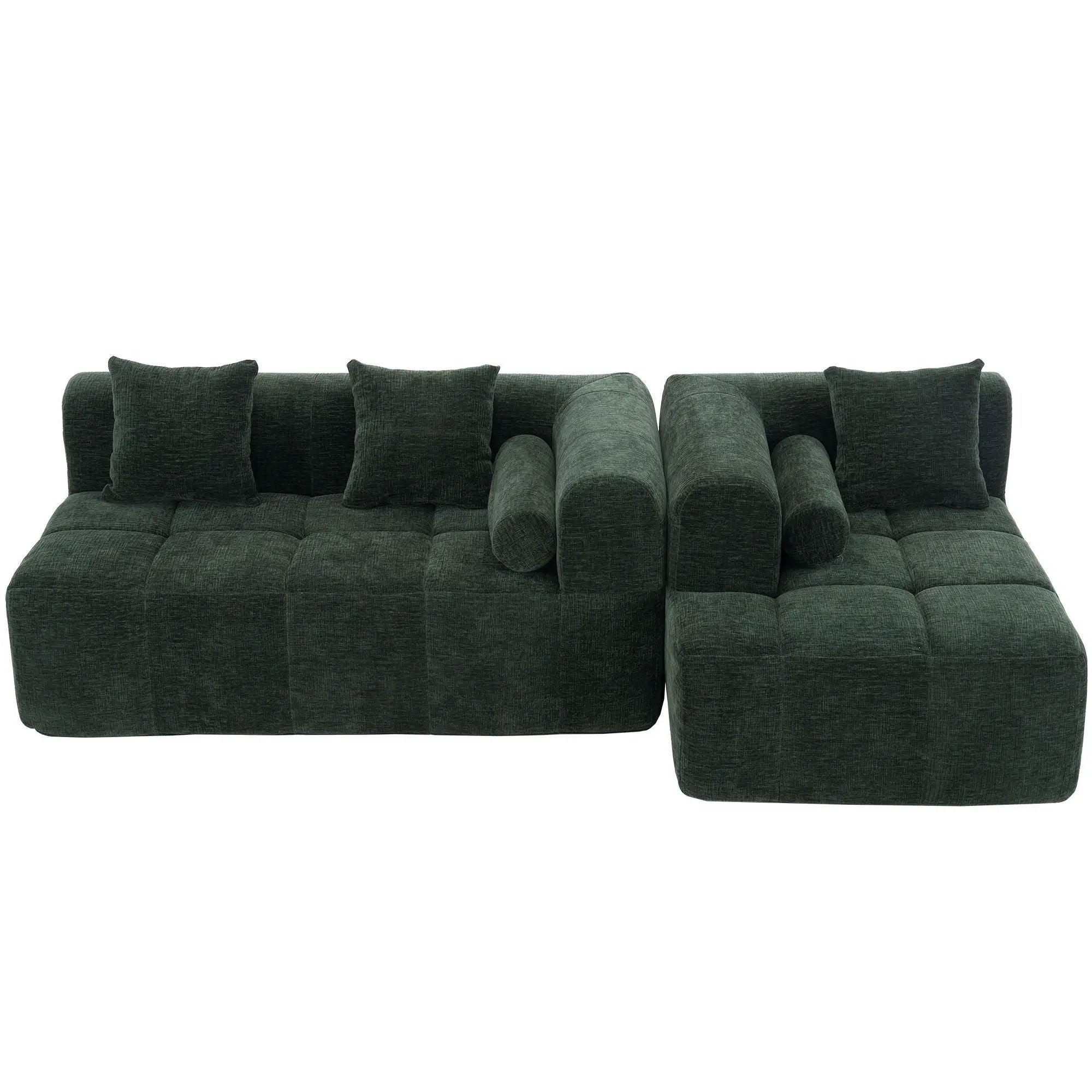 Sectional Free Combined Sofa With 2 Side Pockets by HouseOfZazla
