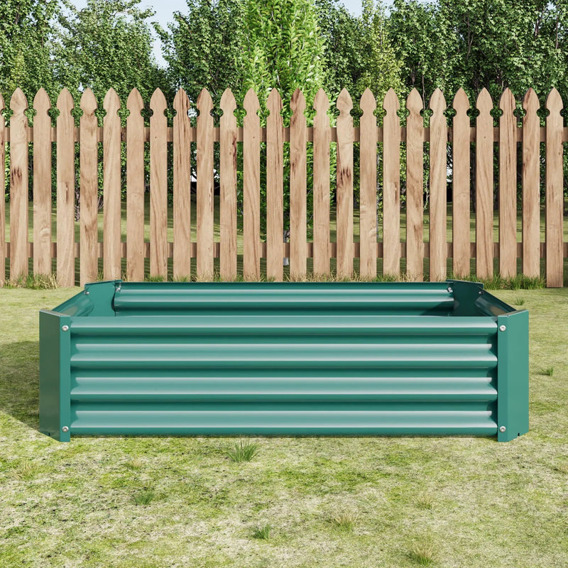 Metal Raised Garden Bed, Rectangle Raised Planter 4×2×1ft by HouseOfZazla