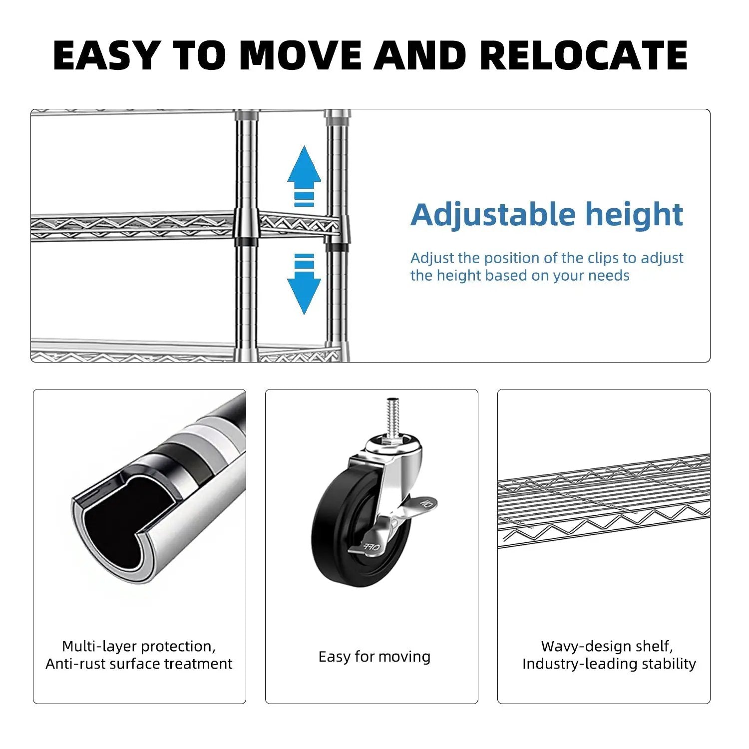 Heavy Duty Rolling Garment Rack with 3 Tiers by HouseOfZazla