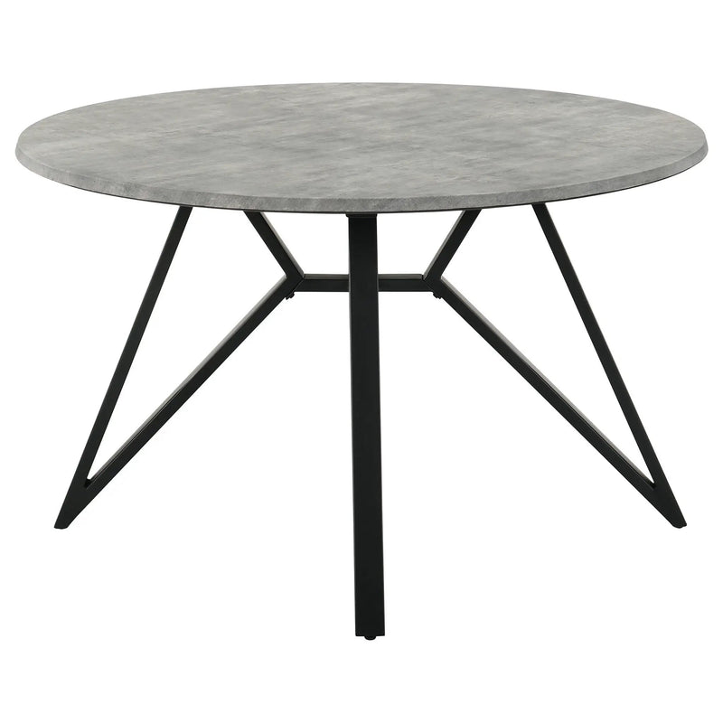Neil 5-piece Round Dining Table Set Concrete Gunmetal by Unique Piece Furniture