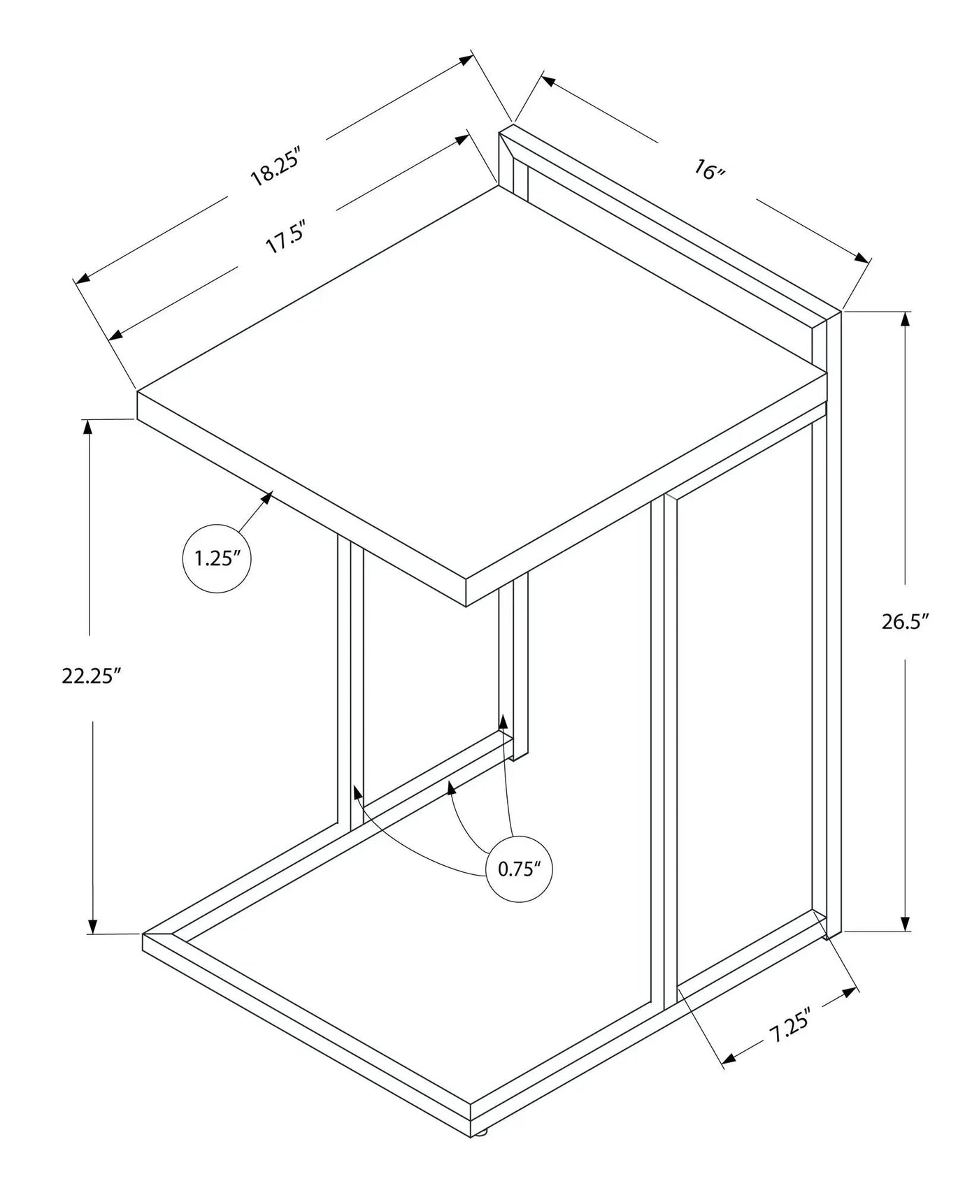 C-Shaped Accent Table, Contemporary & Modern by HouseOfZazla