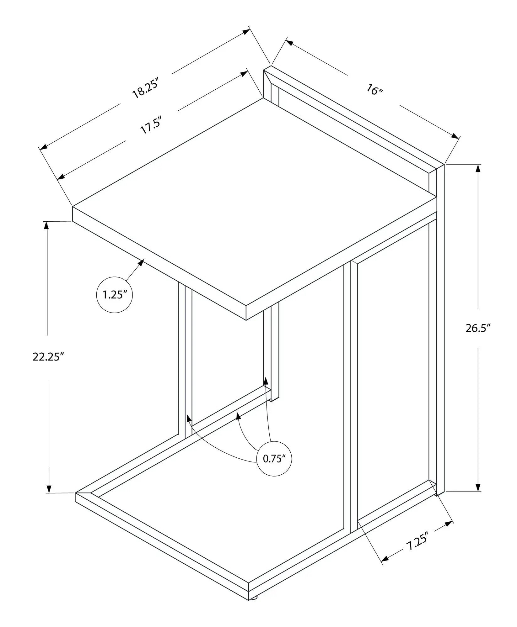C-Shaped Accent Table, Contemporary & Modern by HouseOfZazla