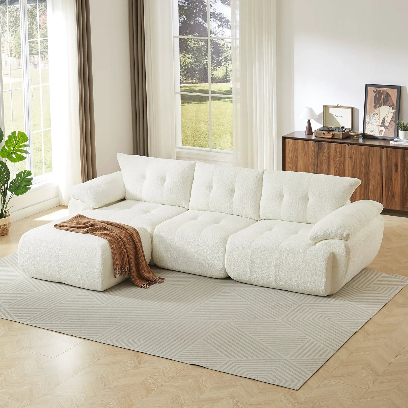 115'' Large Modern 3-Seater Sofa by HouseOfZazla