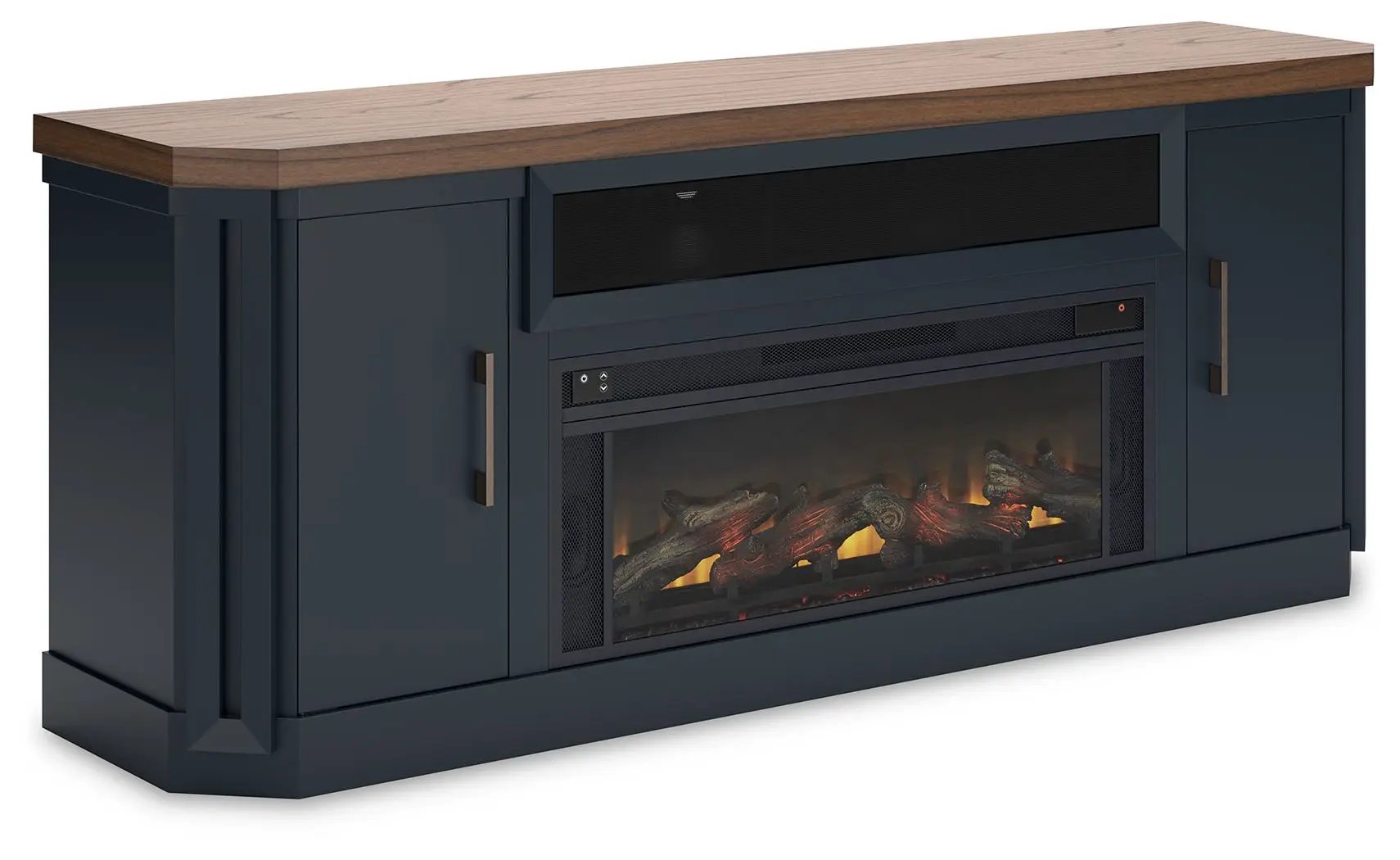 Landocken - 83" TV Stand With Electric Fireplace - Two-tone by Unique Piece Furniture