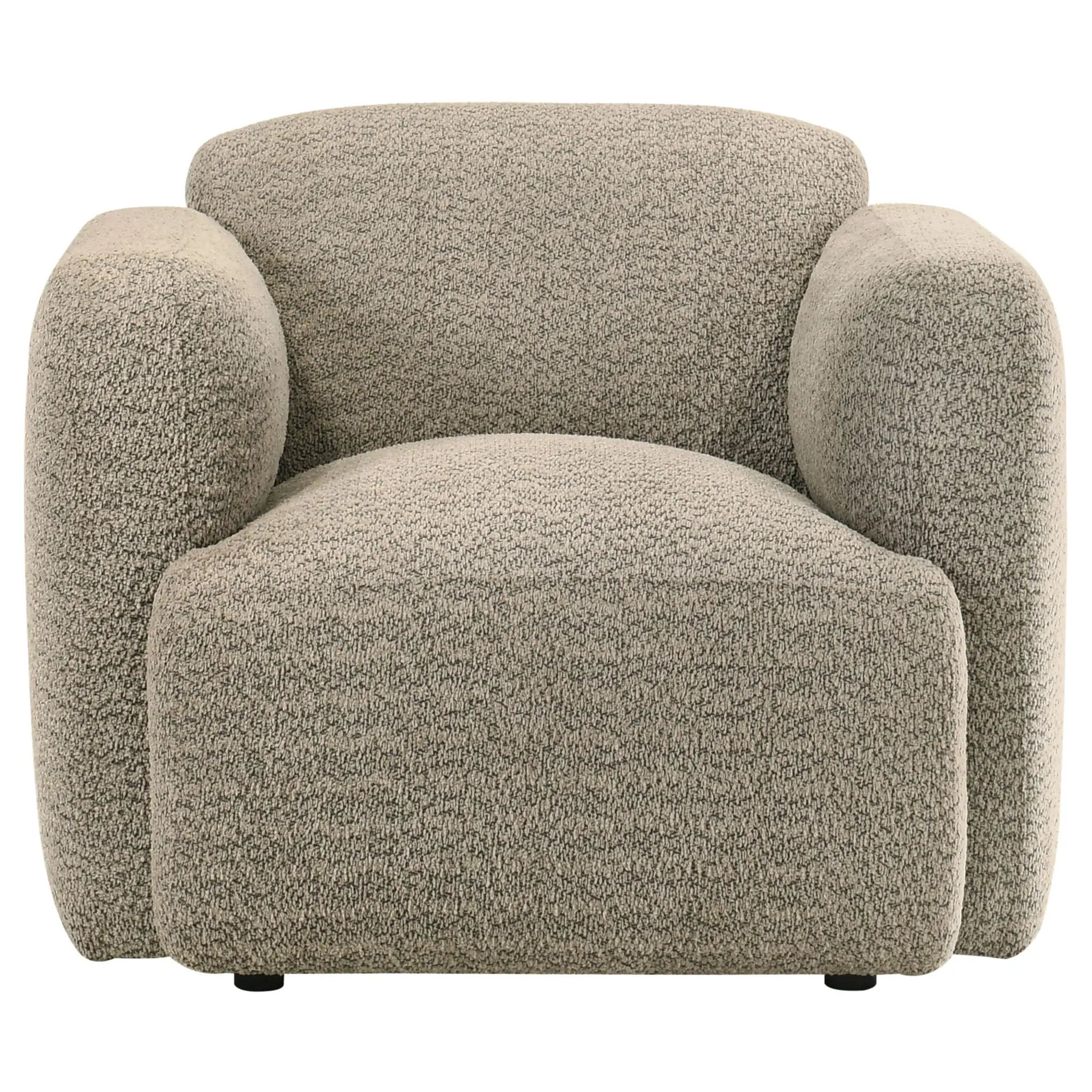 Dorset Fabric Upholstered Round Track Arm Accent Chair Brown by Unique Piece Furniture