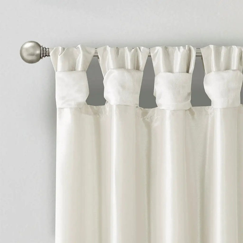 Twist Tab Lined Window Curtain Panel White 50x95 by HouseOfZazla