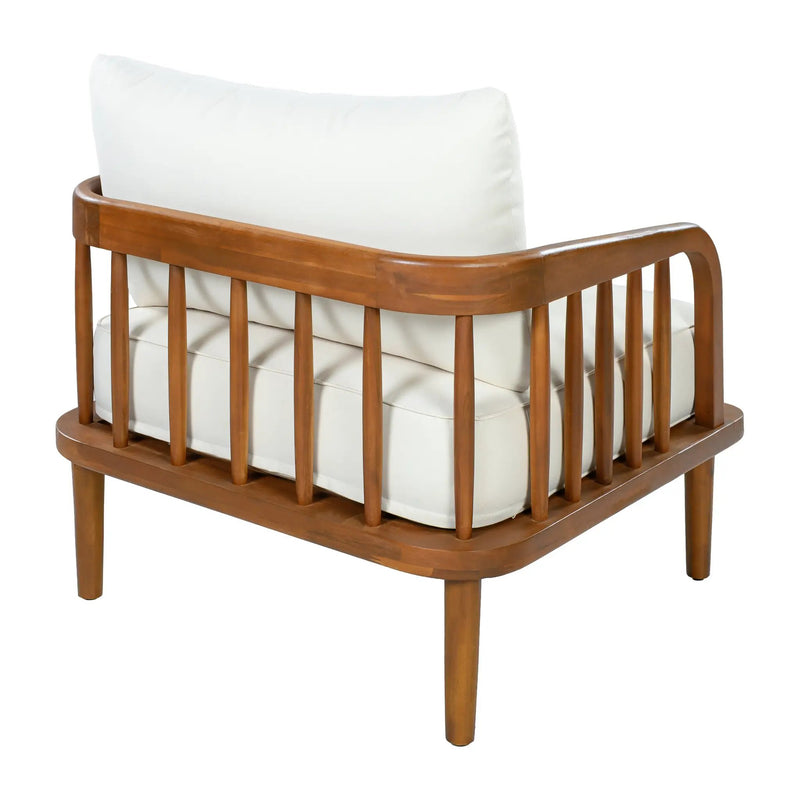 Acacia Wood Outdoor Patio Chair with Vertical Slatted Arms by HouseOfZazla