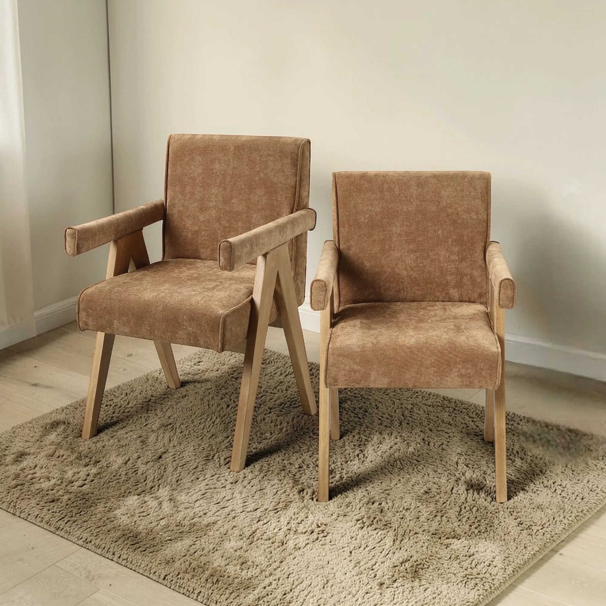 Zoey - Arm Chair (Set of 2) - Chocolate by HouseOfZazla
