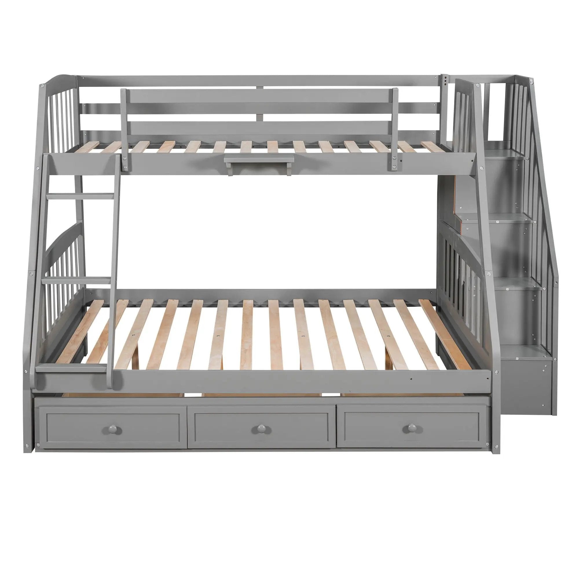 Bunk Bed With Drawers, Ladder And Storage Staircase by HouseOfZazla