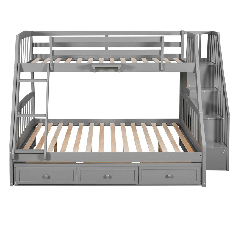 Bunk Bed With Drawers, Ladder And Storage Staircase by HouseOfZazla