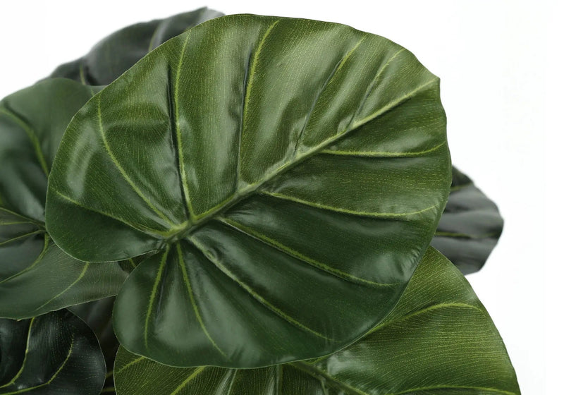 24" Tall, Artificial Plant, Alocasia, Indoor, Faux, Fake, Table, Greenery, Potted, Real Touch, Decorative - Green / Black by Unique Piece Furniture