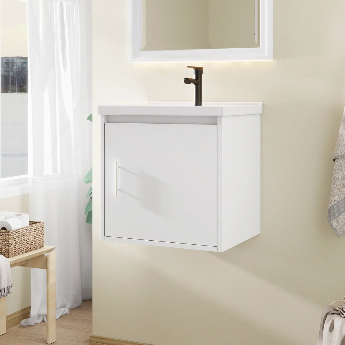 20" Floating Bathroom Vanity, Wall Mounted Plywood Cabinet by HouseOfZazla
